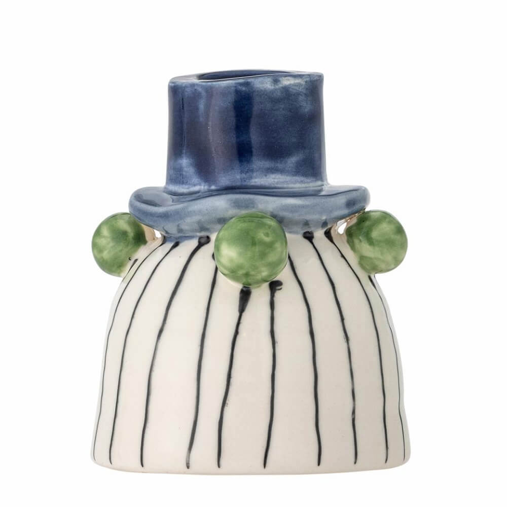 Bloomingville Tacana Candle Holder Blue Stoneware